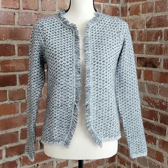 Cocogio Wool Mohair Blend Gray Knitted Cardigan Sweater Women's S - Picture 1 of 13